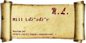 Mill Lázár névjegykártya